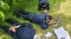 Serbian Interior Ministry photos show the arrest of the three Kosovo Police officers allegedly inside Serbia.