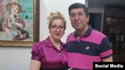 حمید قره‌حسنلو و همسرش فرزانه