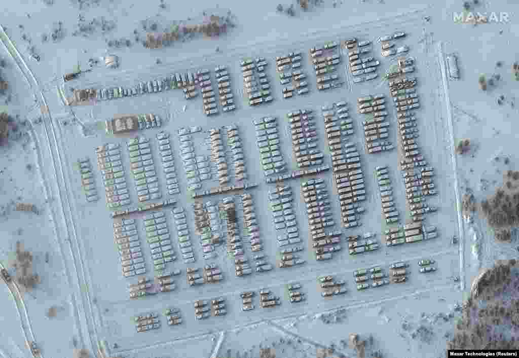 Бойові з'єднання і техніка в Єльні, Смоленська область, 19 січня 2022 року