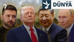 (Çepden saga) Ukrainanyň prezidenti Wolodymyr Zelenski, ABŞ-nyň prezidenti Donald Tramp, Hytaýyň prezidenti Si Szinpin, Russiýanyň prezidenti Wladimir Putin