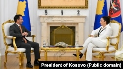 Novi predsednik Skupštine Kosova Dimalj Baša i predsednica Kosova Vjosa Osmani, 1. septembar 2025.