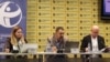 Zlata Đorđević, Zlatko Minić i Nemanja Nenadić iz Transparentnosti Srbija, Beograd, 31. mart 2025. 
