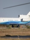 The plane transporting European Commission President Ursula von der Leyen and her staff lifts off from the tarmac of Mihail Kogalniceanu Air Base near Constanta, Romania, on September 1.