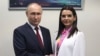 Затрыманая Яўгенія Гуцул на сустрэчы з Уладзімірам Пуціным у Маскве ў кастрычніку 2024 году