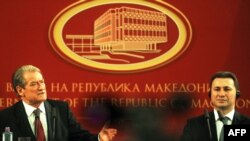 Kryeministri i Shqipërisë Sali Berisha dhe ai i Maqedonisë Nikolla Gruevski