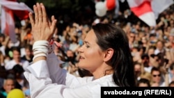 Сьвятлана Ціханоўская. Мітынг у Берасьці. 2 жніўня. 