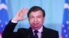 Uzbek President-elect Shavkat Mirziyaev speaks to his supporters in Tashkent on December 5.