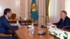 Президент Казахстана Нурсултан Назарбаев и кандидат в президенты Кыргызстана Омурбек Бабанов (слева). Алматы, 19 сентября 2017 года.