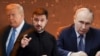This combination of file photographs shows US President Donald Trump (left), Ukrainian President Volodymyr Zelenskyy (center), and Russian President Vladimir Putin (right).