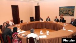 Armenia - Representatives of the governing coalition and the opposition Armenian National Congress hold a third round of negotiations, 4Aug2011.